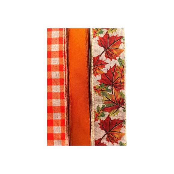 Fall Scarecrow Wreath Making Kit | Hello Fall Sign Leaves & Coordinating Ribbons - Picture 7 of 7